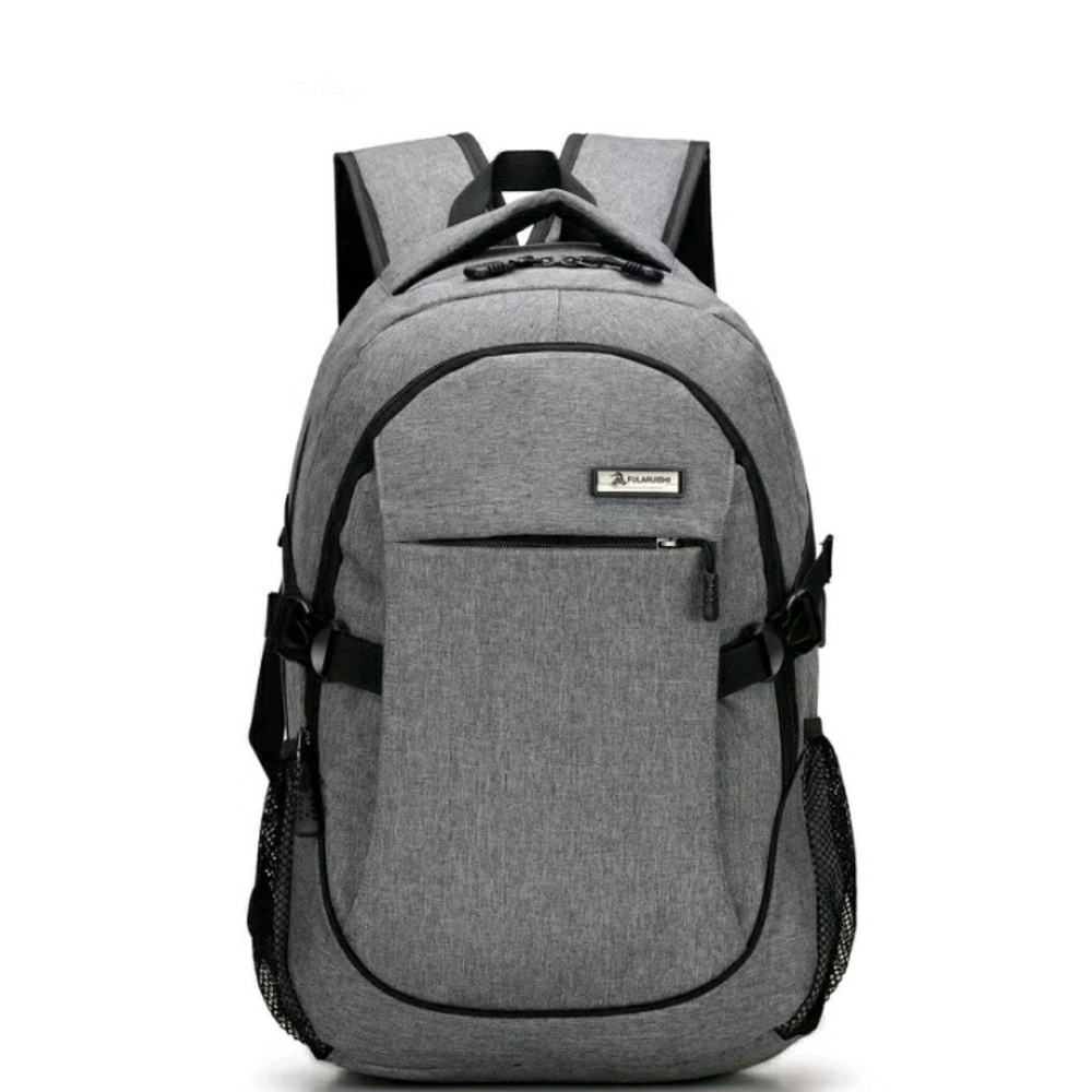 Brand new Gray backpack with USB charger port